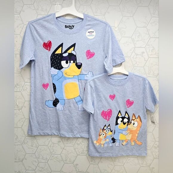 NWT Kids and Adult Bluey T-Shirts Valentine's Day Easter Summer Bundle - Picture 1 of 10